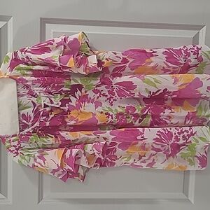 Ninety Clothing Co Floral Womens 3X Black Blouse